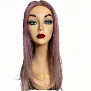 Lavender long synthetic wig